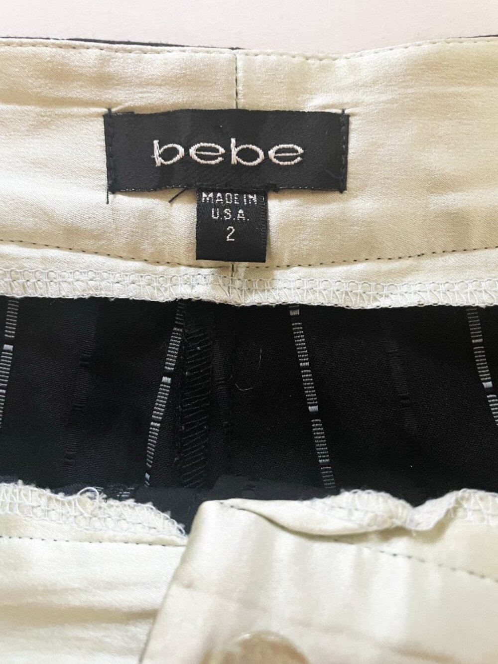 VTG Bebe Black Pinstripe 2-Piece Pant Suit Set - Jacket 4 / Pants 2 - Y2K Office - Picture 10 of 15